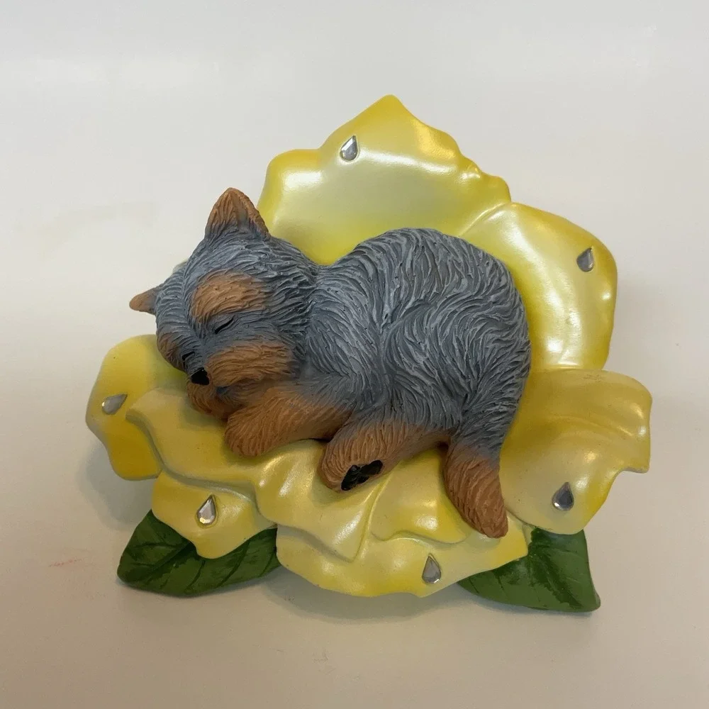 Vtg Yorkshire Terrier‎ Figurine Fur Ever Loving Baby Hamilton Collection Dogs